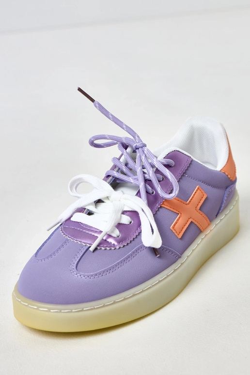 Sneaker viola con piattaforma e...