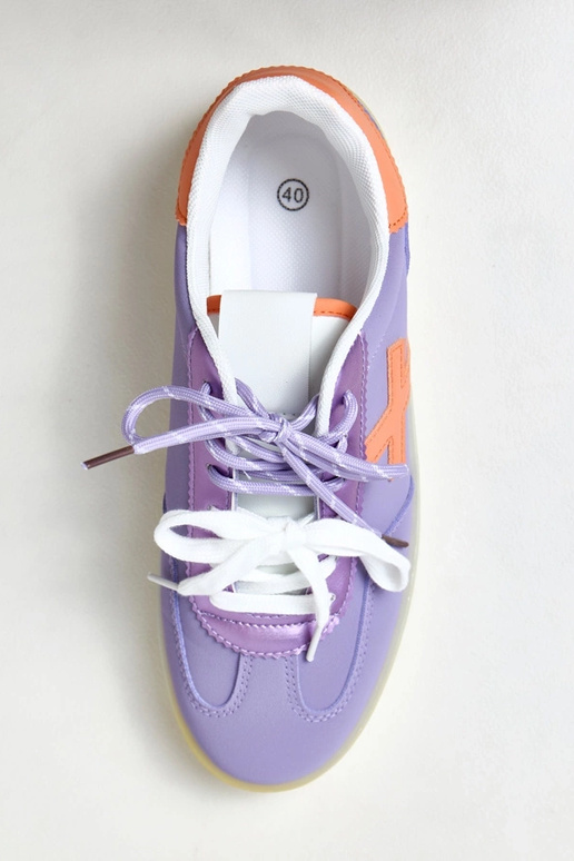 Sneaker viola con piattaforma e...
