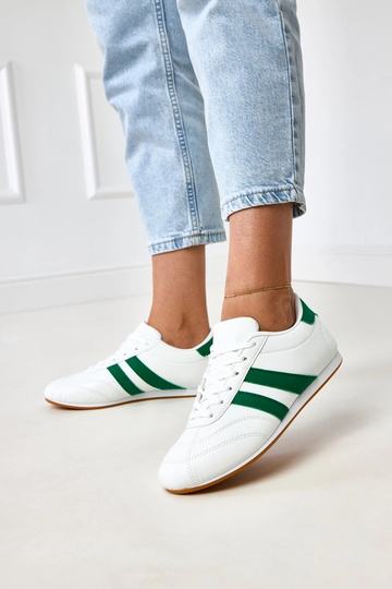 Sneaker bianche tipo tennis con inserti verdi Mydland