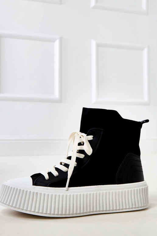 Scarpe sportive nere con zeppa Perkins