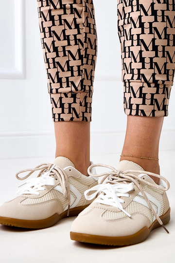 Scarpe sportive in tessuto sabbia stile tennis con inserto bianco Malkan