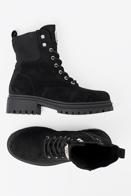 Stile elegante colore nero stivali da equitazione alti z błyszczącymi kryształkami Stile elegante colore nero stivali da equitazione alti z błyszczącymi kryształkami