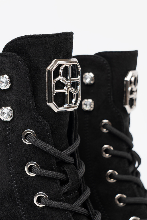 Stile elegante colore nero stivali da equitazione alti z błyszczącymi kryształkami Stile elegante colore nero stivali da equitazione alti z błyszczącymi kryształkami