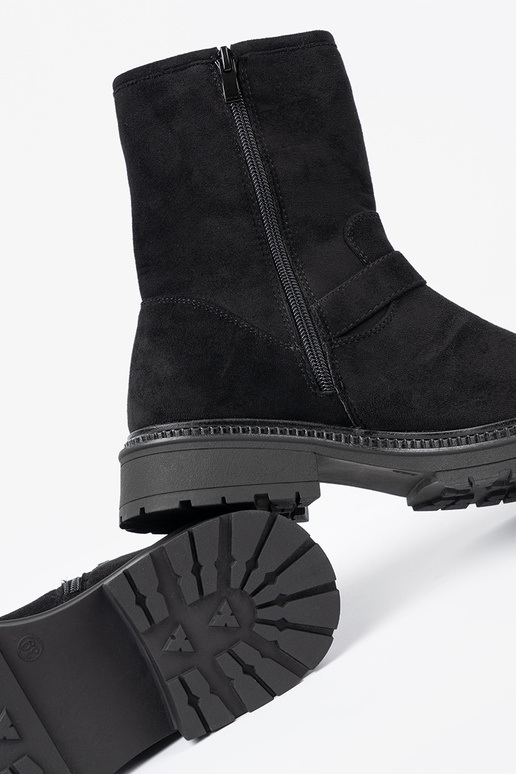 NoAoczesne colore nero scarpe ze argentomi klamrami NoAoczesne colore nero scarpe ze argentomi klamrami