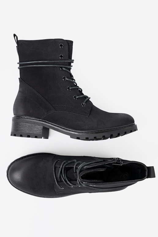 Alla moda colore nero stivali da equitazione alti z ozdobnym laccim