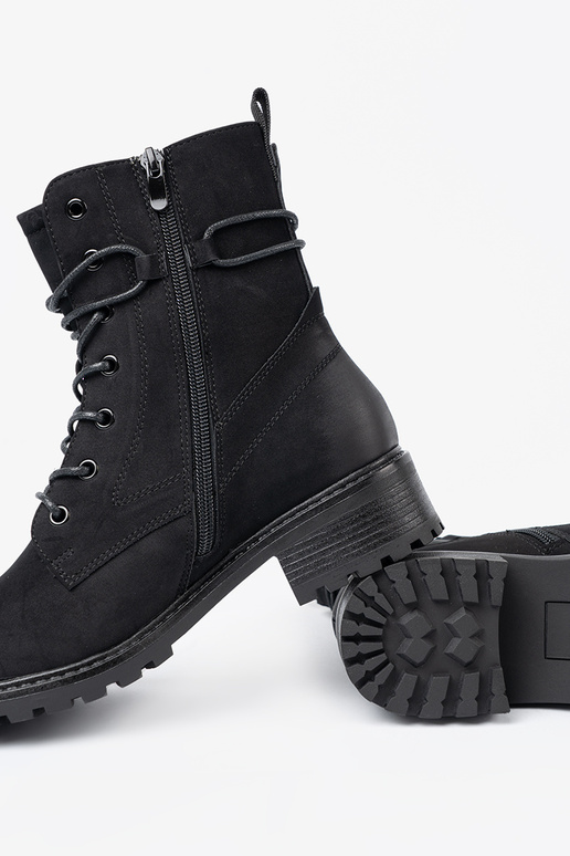 Alla moda colore nero stivali da equitazione alti z ozdobnym laccim