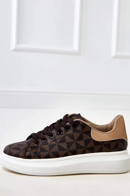 Sneakers marroni con platform e... Sneakers marroni con platform e...