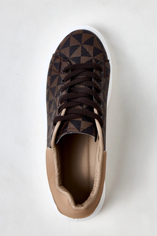 Sneakers marroni con platform e... Sneakers marroni con platform e...