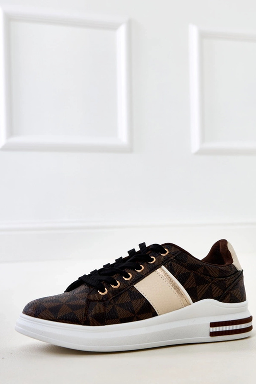 Sneakers marroni con platform e... Sneakers marroni con platform e...