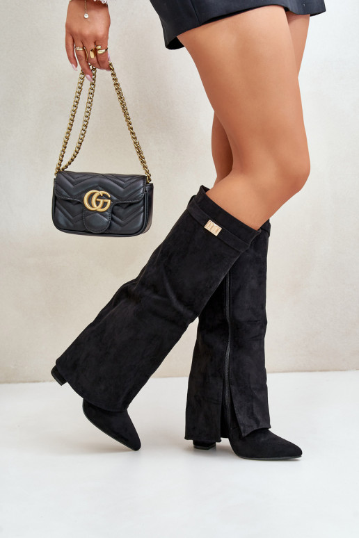 stivali da donna in ecopelle scamosciataoAeINyAiniętą CholeAką con i tacchi colore nero Bralise stivali da donna in ecopelle scamosciataoAeINyAiniętą CholeAką con i tacchi colore nero Bralise