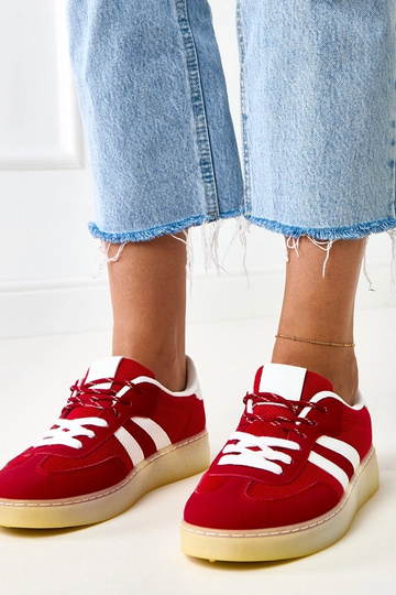 Scarpe da rete rosse con inserti bianchi Weka