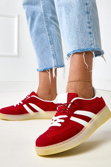 Scarpe da rete rosse con inserti bianchi Weka 2