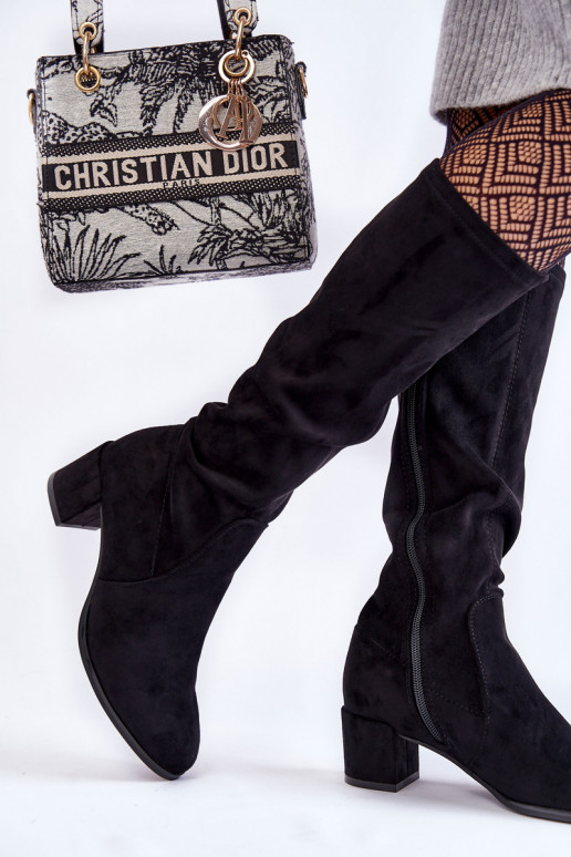 Elegantello classico dalla pelle scamosciata stivali colore nero Harpen Elegantello classico dalla pelle scamosciata stivali colore nero Harpen