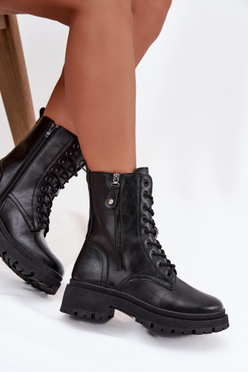 Stivaletti da lavoro Femminile riscaldamentoPodAójnym Zamkiem colore nero Perlina