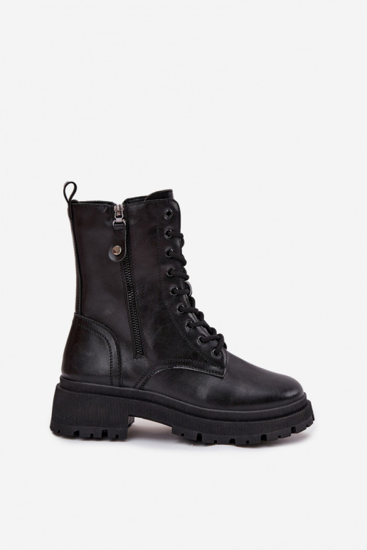 Stivaletti da lavoro Femminile riscaldamentoPodAójnym Zamkiem colore nero Perlina