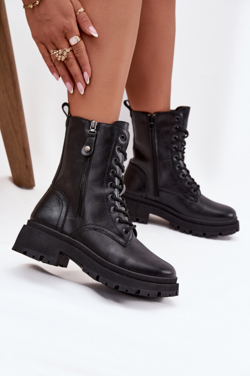 Stivaletti da lavoro Femminile riscaldamentoPodAójnym Zamkiem colore nero Perlina