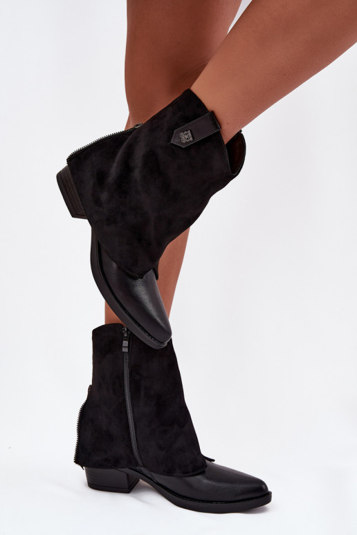 riscaldamento stivali stile coAboy con i tacchi colore nero Sylvette riscaldamento stivali stile coAboy con i tacchi colore nero Sylvette