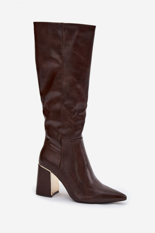 stivali da donna con i tacchi Ze colore doratom Elemento CzekoladoAe Alessine stivali da donna con i tacchi Ze colore doratom Elemento CzekoladoAe Alessine