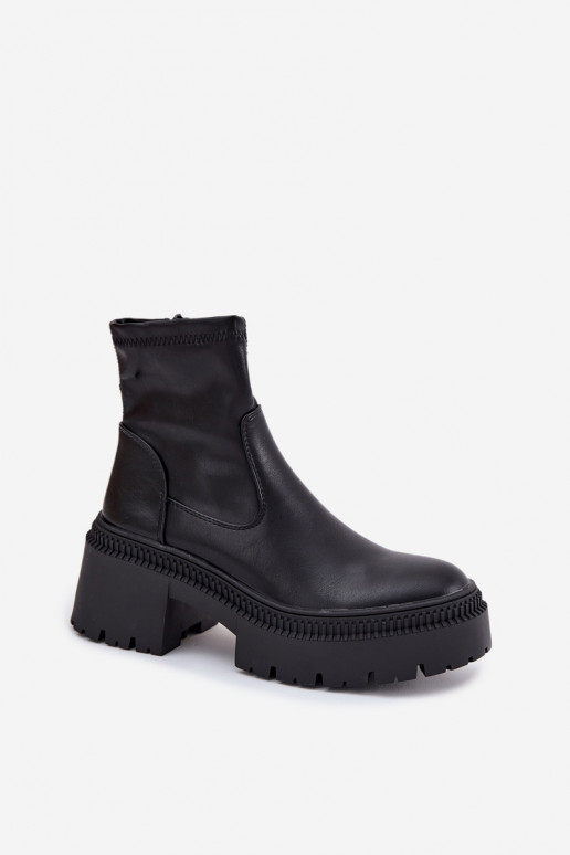 Stivali da donna Su tacchi enormi e piattaforma Eko Pelle colore nero Elvianne