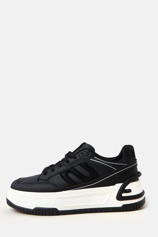 Sneakers nere con plateau decorate...