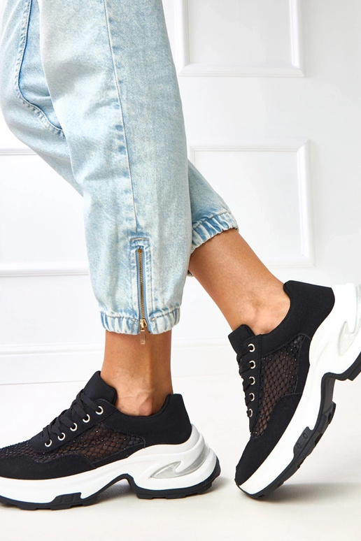 Sneakers nere con plateau e zirconi...