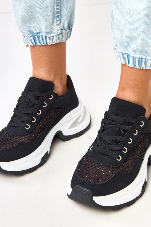Sneakers nere con plateau e zirconi...