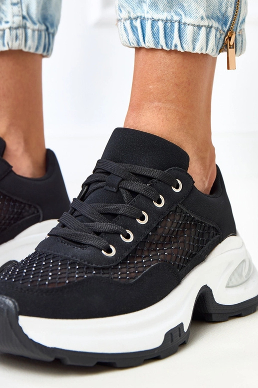 Sneakers nere con plateau e zirconi...