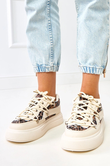 Sneakers sabbia con plateau...