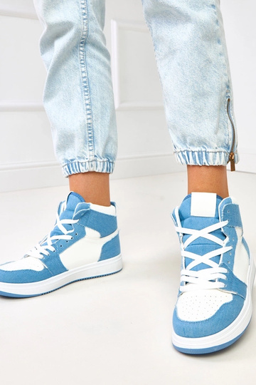 Sneakers alte sopra la caviglia con motivi in denim "Kasna" 2