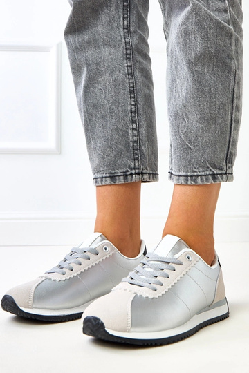 Scarpe sportive argento con...