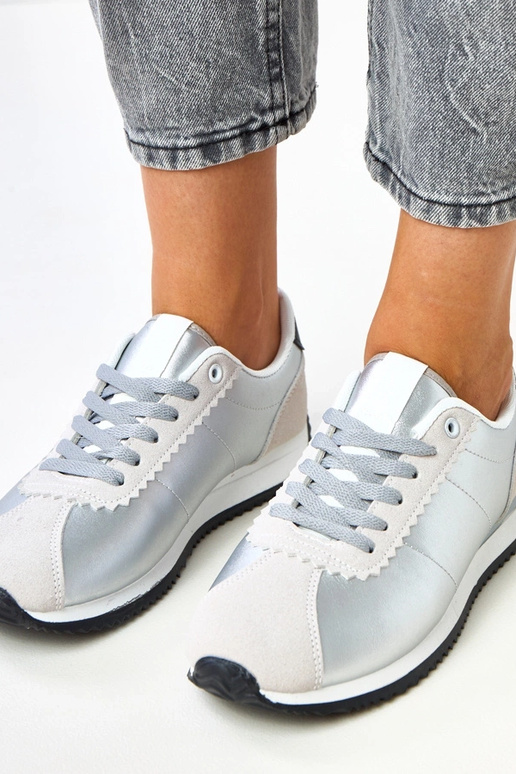 Scarpe sportive argento con inserto...