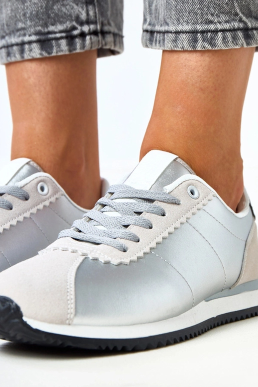 Scarpe sportive argento con inserto...