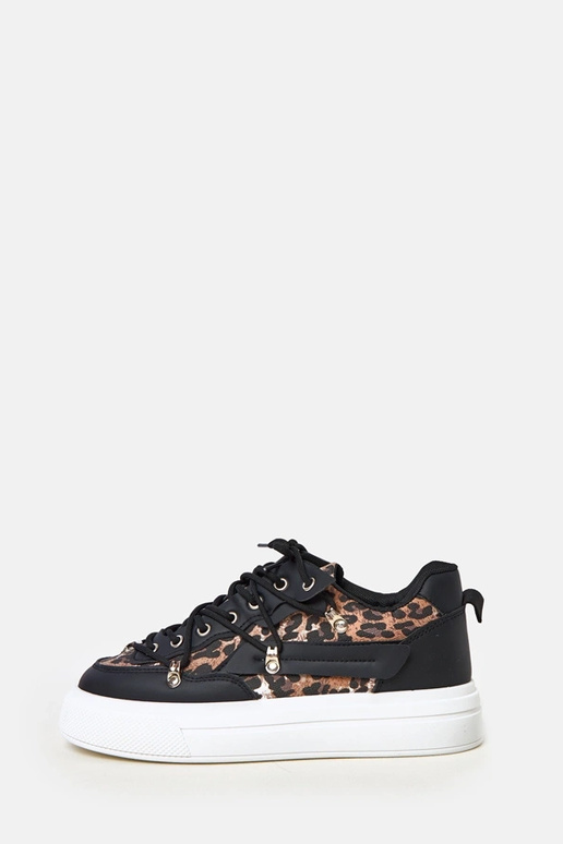 Sneakers bianco-neri con motivo...