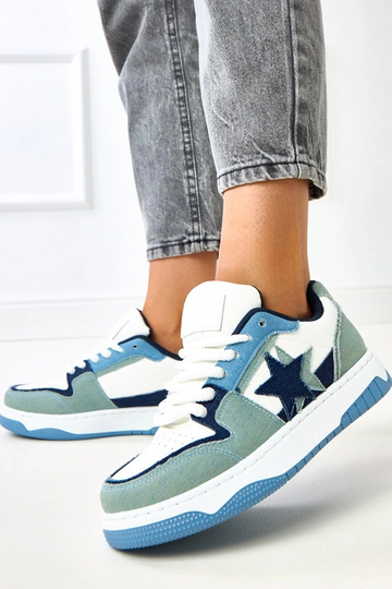 Sneakers bianche e blu con... 2