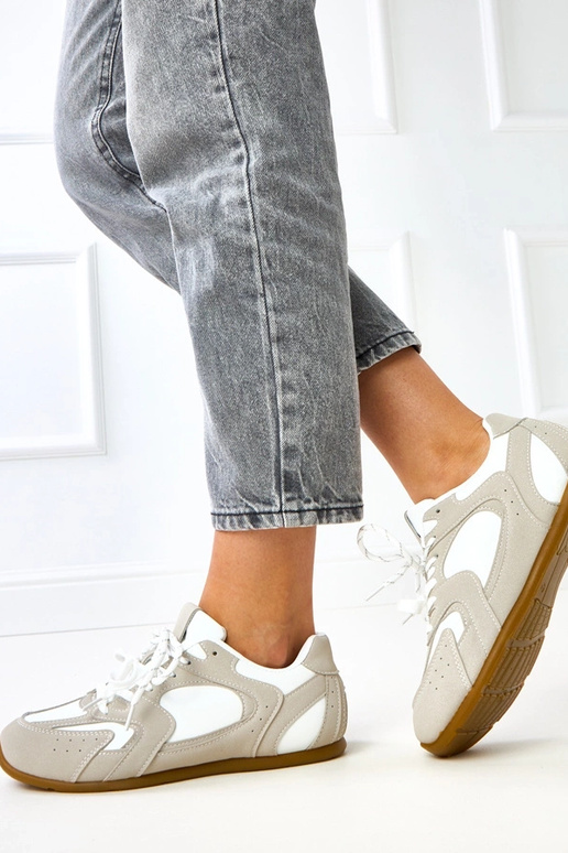 Scarpe sportive bianche e beige con...