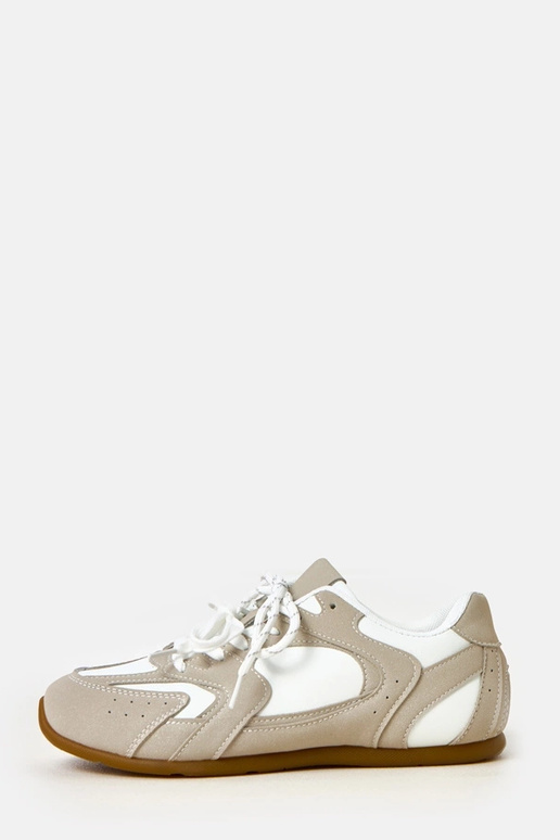 Scarpe sportive bianche e beige con...