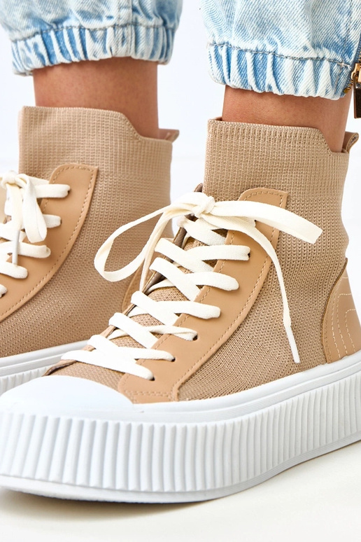 Mocassini marroni a slip-on con suola...