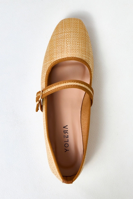 Ballerine intrecciate marroni con...