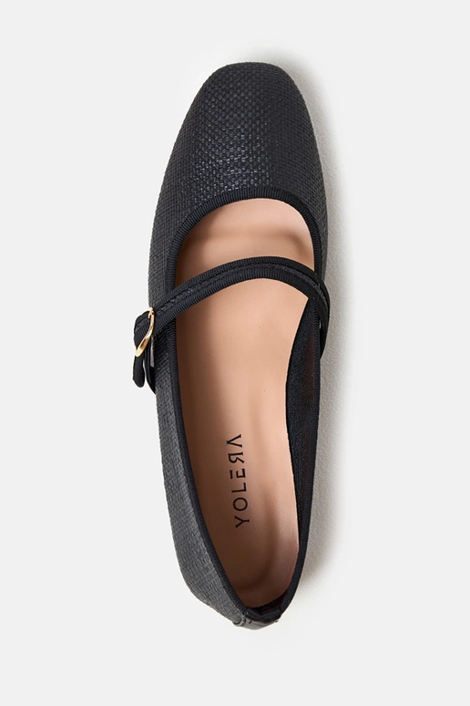 Ballerine intrecciate nere con fibbia...