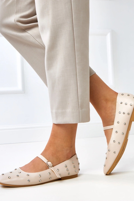 Ballerine color sabbia con cristalli...