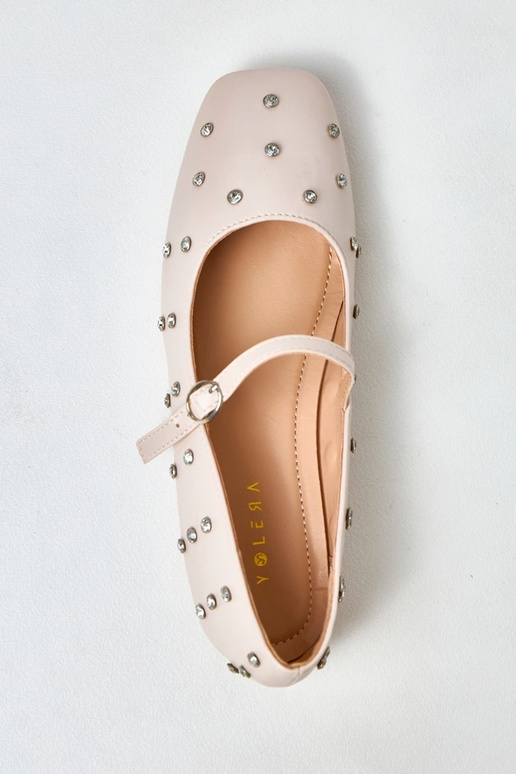 Ballerine color sabbia con cristalli...