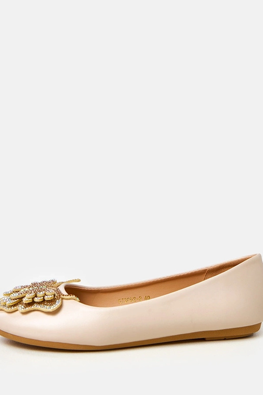 Ballerine color sabbia con farfalla...