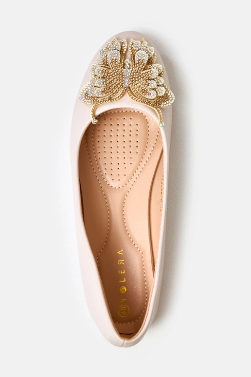 Ballerine color sabbia con farfalla...