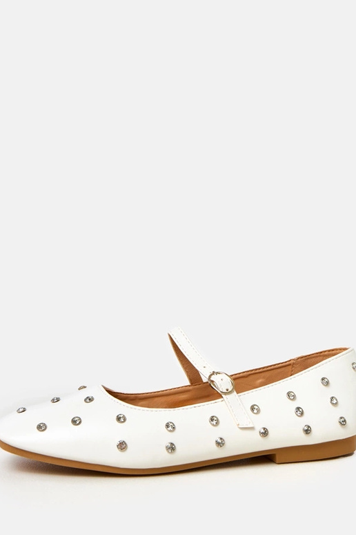 Ballerine bianche con cristalli, Heidi Ballerine bianche con cristalli, Heidi