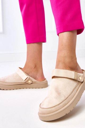 Mule color sabbia con velcro, Miluska 2