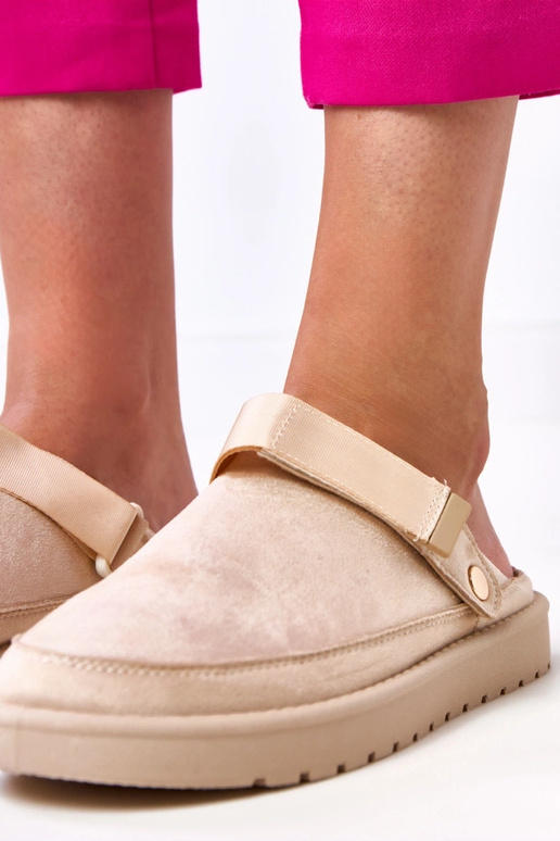 Mule color sabbia con velcro, Miluska