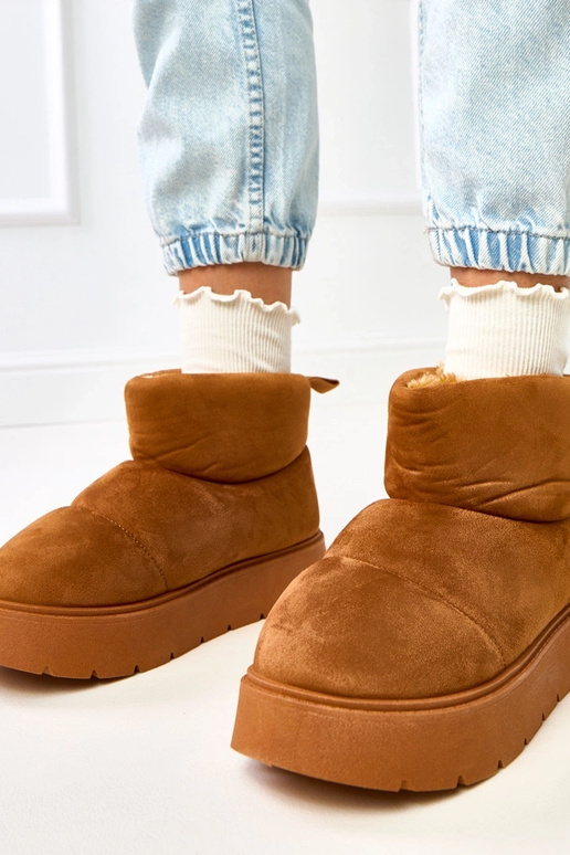 Stivali invernali marroni caldi con...