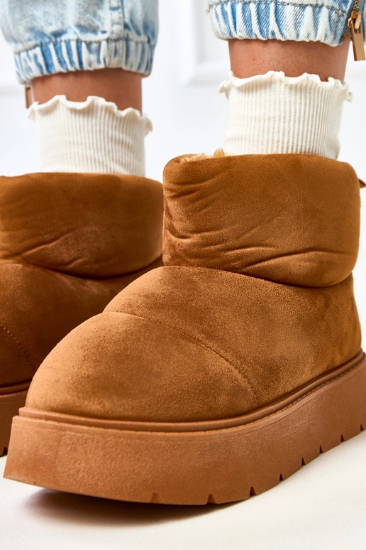 Stivali invernali marroni caldi con...