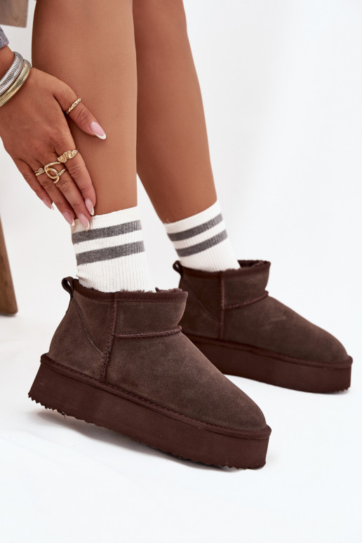 dalla pelle scamosciata Stivali da neve Femminile con una piattaforma Vinceza 97962 CzekoladoAe dalla pelle scamosciata Stivali da neve Femminile con una piattaforma Vinceza 97962 CzekoladoAe