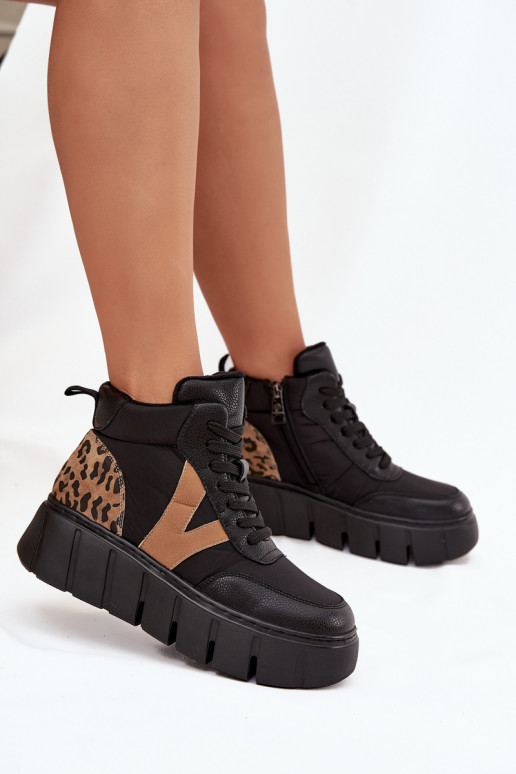 Pelle Stivali da donna con una piattaforma riscaldamento Vinceza 66838 colore nero Pelle Stivali da donna con una piattaforma riscaldamento Vinceza 66838 colore nero